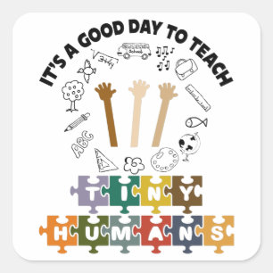 Sticker Carré 1/4, C'est un bon jour pour apprendre de minuscule