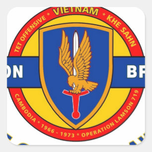 STICKER CARRÉ 1ÈRE BRIGADE AVIATION VIETNAM "GOLDEN HAWKS"