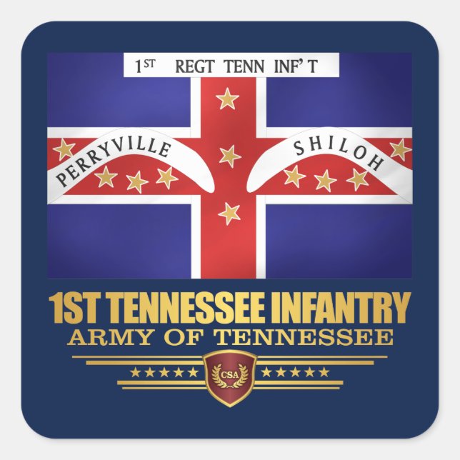 Sticker Carré 1ère Infanterie du Tennessee (Devant)