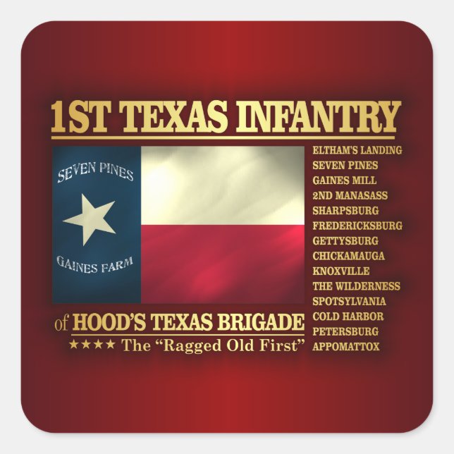Sticker Carré 1ère infanterie du Texas (BA2) (Devant)