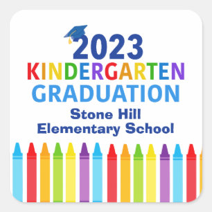 Sticker Carré 2023 Jardin d'enfants Graduation sur mesure École 