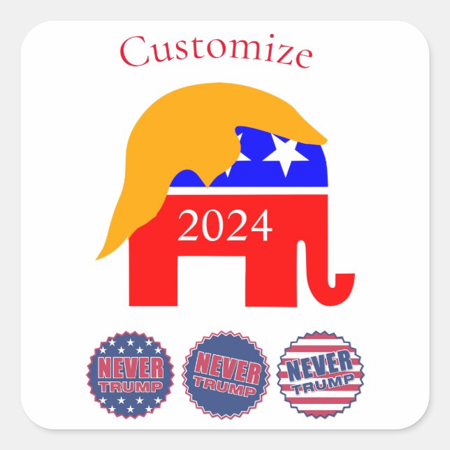Sticker Carré 2024 Jamais Trump Thunder_Cove (Devant)