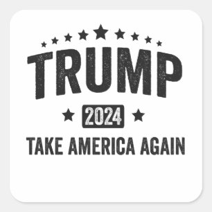 Sticker Carré 2024 Trump reprend l'Amérique patriotique américai