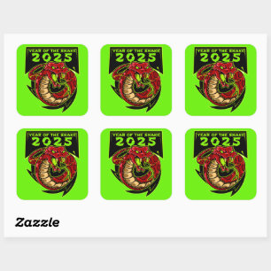 Sticker Carré 2025 YEAR OF THE SNAKE chinois nouvelle année cade