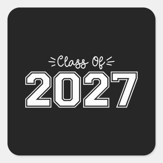 Sticker Carré 2027 seniors, Classe de 2027 Graduation (Devant)
