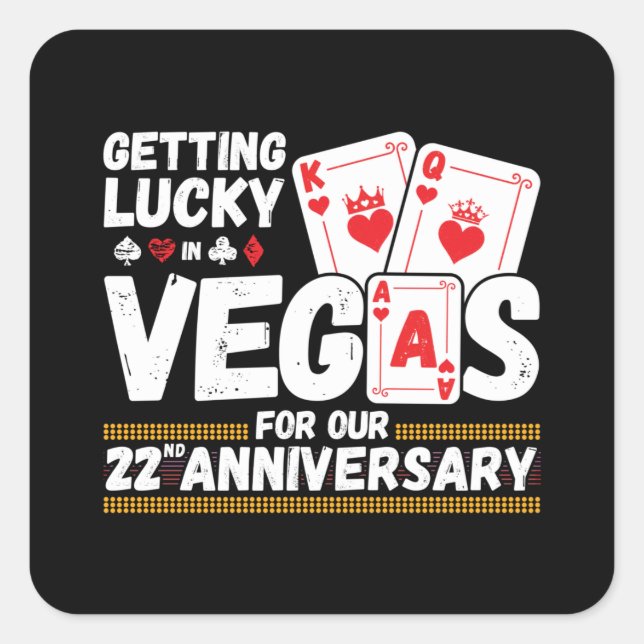 Sticker Carré 22nd Wedding Anniversary - Couples Las Vegas Trip (Devant)