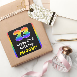 Sticker Carré 23e anniversaire : Rainbow Spectrum # 23, Nom pers