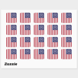Sticker Carré 250e anniversaire d'Amérique Patriotique USA Indép