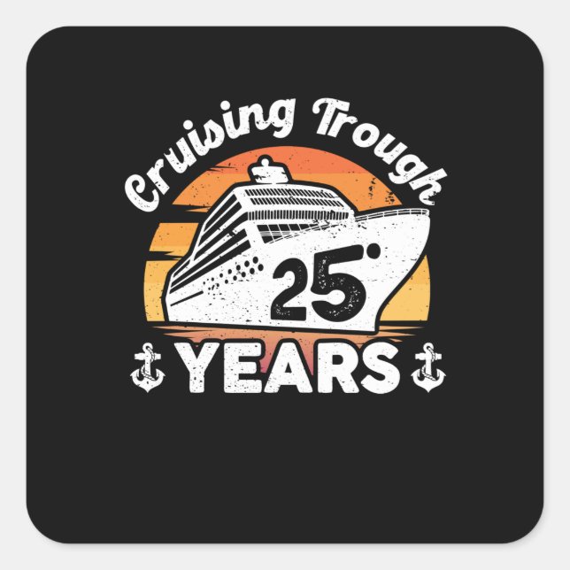 Sticker Carré 25 Anniversaire De La Croisière (Devant)