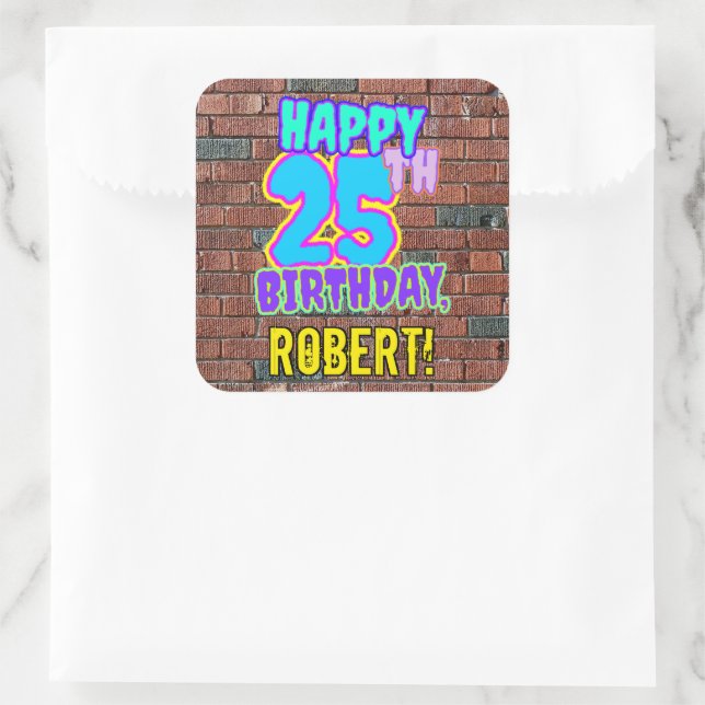 Sticker Carré 25e anniversaire - Amusant, Graffiti urbain inspir (Sac)