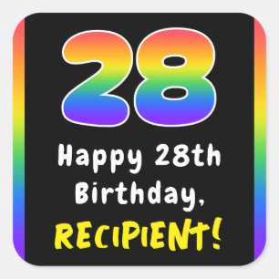 Sticker Carré 28e anniversaire : Rainbow Spectrum # 28, Nom pers