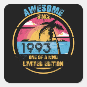 Sticker Carré 29 ans Awesome depuis 1993 29e anniversaire