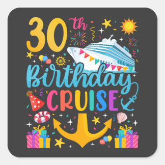Sticker Carré 30e anniversaire Croisière B-Day Party