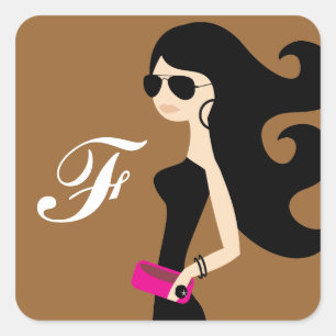 Sticker Carré 311 Aviateur fashionista bronze
