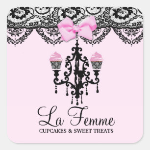 Sticker Carré 311 gâteaux Deux rose de Femme de La