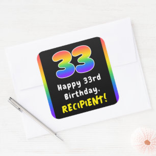 Sticker Carré 33e anniversaire : Rainbow Spectrum # 33, Nom pers