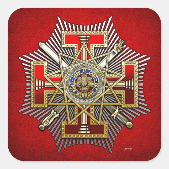 Sticker Carré 33e degré : Grand inspecteur général souverain (Devant)