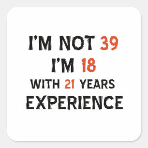 Sticker Carré 39e anniversaire