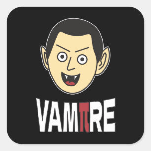 Sticker Carré 3.14 Vampire Pi Pun drôle de blague mathématique