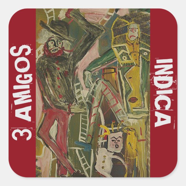 STICKER CARRÉ 3 AMIGOS INDICA (Devant)