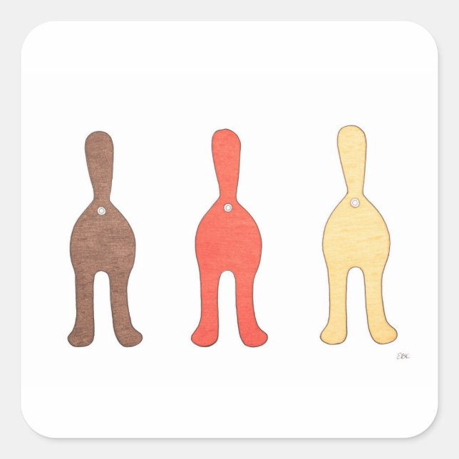 Sticker Carré 3 boutons de chat #1 (Devant)