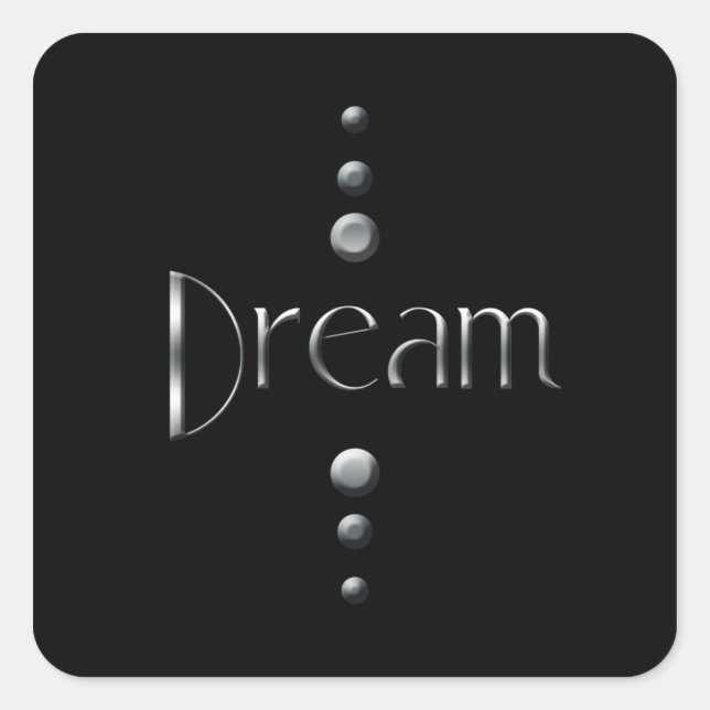 Sticker Carré 3 points Argent Block Dream & Black Arrière - plan (Devant)
