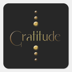 Sticker Carré 3 points Gold Block Gratitude & Black Arrière - pl