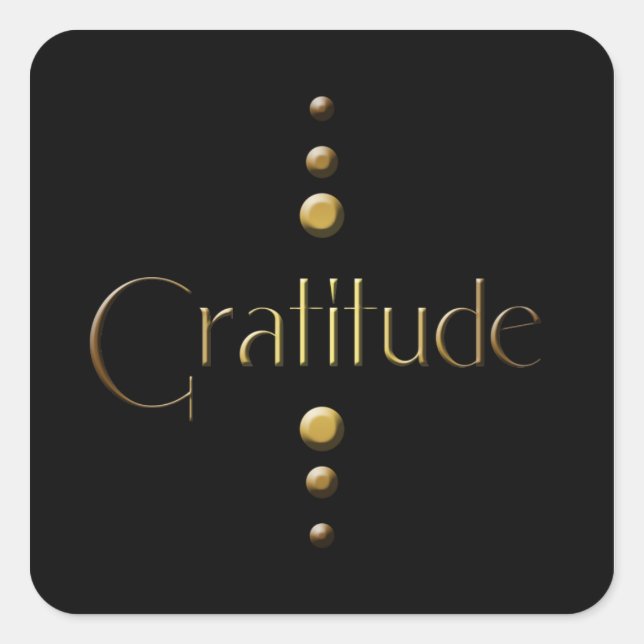 Sticker Carré 3 points Gold Block Gratitude & Black Arrière - pl (Devant)