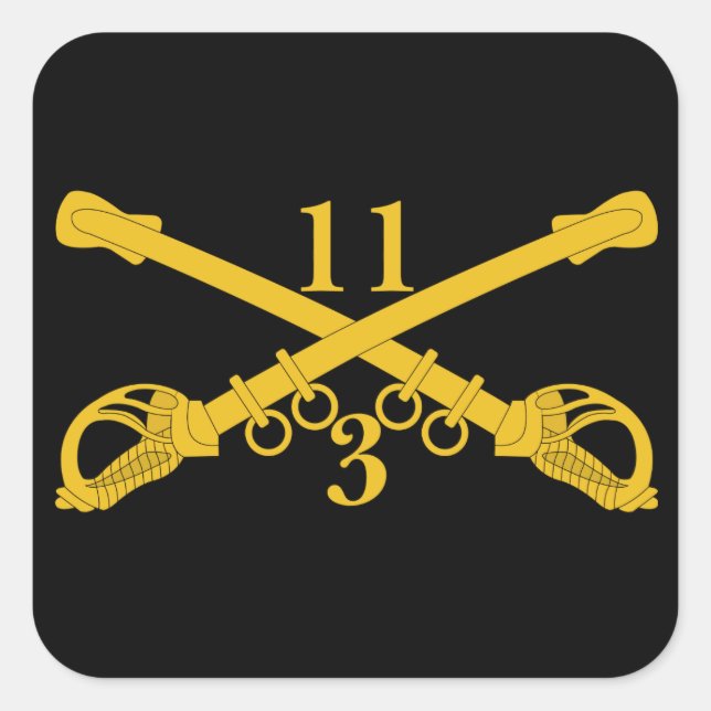 Sticker Carré 3e Troupe 11e Régiment de cavalerie (Devant)