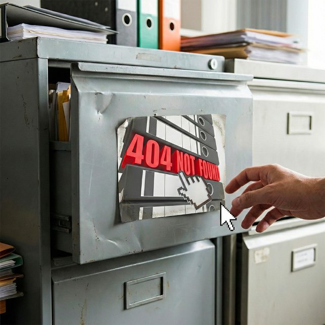 Sticker Carré 404 Message d'erreur de site Web introuvable (Créateur téléchargé)