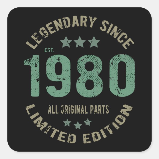 Sticker Carré 41 ans Légende Anniversaire 41e anniversaire (Devant)