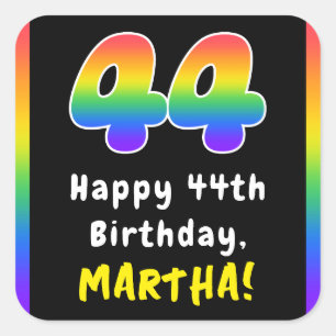 Sticker Carré 44e anniversaire : Rainbow Spectrum # 44, Nom pers