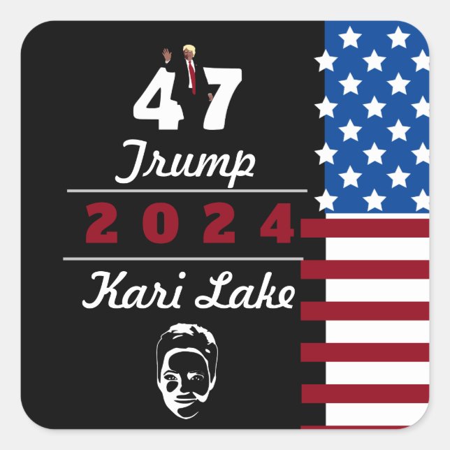 Sticker Carré 47 Trump Kari Lake 2024 (Devant)