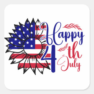 Sticker Carré 4 juillet
