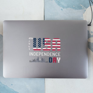 Sticker Carré 4 juillet - Conception du Jour de l'Indépendance d