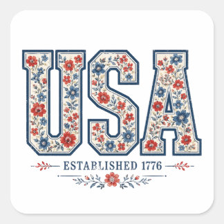 Sticker Carré 4 juillet États-Unis
