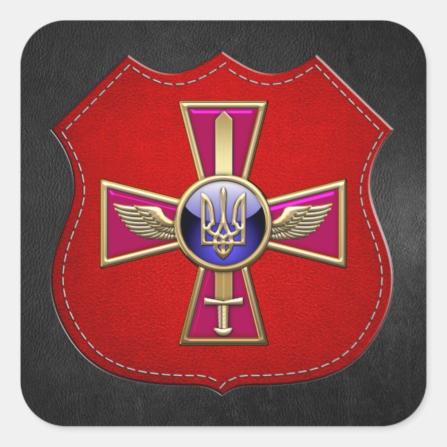 Sticker Carré [500] Emblème de l'armée de l'air ukrainienne (Devant)