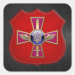 Sticker Carré [500] Emblème de l'armée de l'air ukrainienne