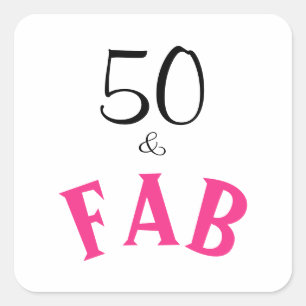 Sticker Carré 50 et Fabuleux anniversaire