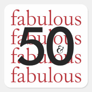 Sticker Carré 50 et une typographie fabuleuse 50e anniversaire J
