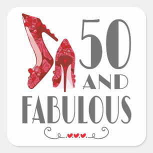 Sticker Carré 50e anniversaire Cadeau Im 50 Et cadeau fabuleux