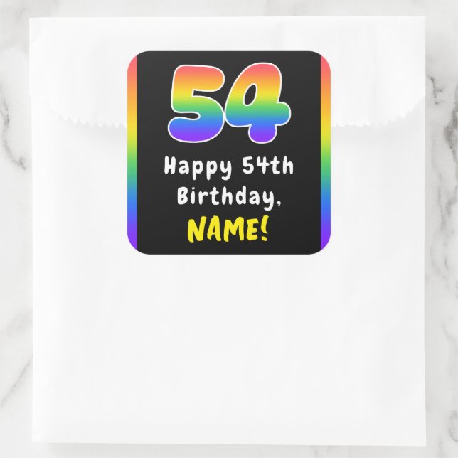 Sticker Carré 54e anniversaire : Rainbow Spectrum # 54, Nom pers (Sac)