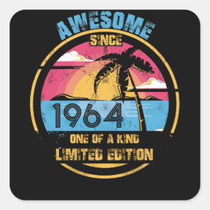 Sticker Carré 58 Ans Awesome depuis 1964 58e Anniversaire