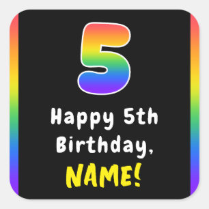 Sticker Carré 5e anniversaire : Spectre arc-en-ciel # 5, Nom per
