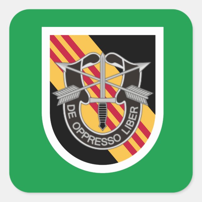 STICKER CARRÉ 5E GROUPE DES FORCES SPÉCIALES BERET FLASH/DUI (Devant)