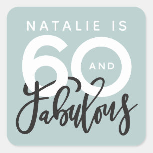Sticker Carré 60 faire paraître bonne fête d'anniversaire