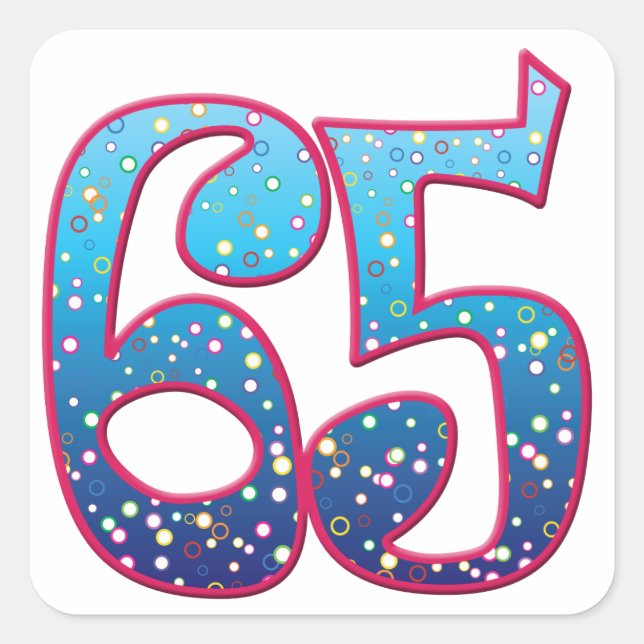 Sticker Carré 65 ans Rave (Devant)