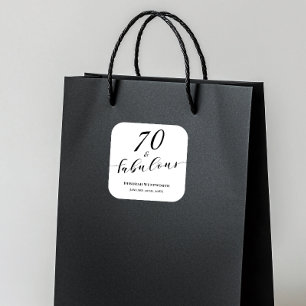 Sticker Carré 70 ans et Fabuleux Anniversaire Soixante-dix ans É