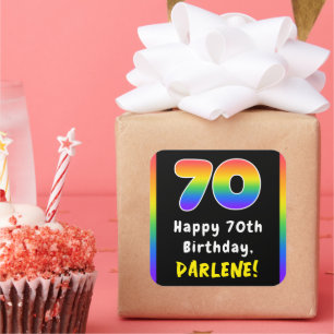 Sticker Carré 70e anniversaire : Rainbow Spectrum # 70, Nom pers