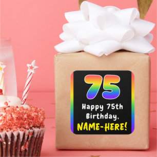 Sticker Carré 75e anniversaire : Rainbow Spectrum # 75, Nom pers